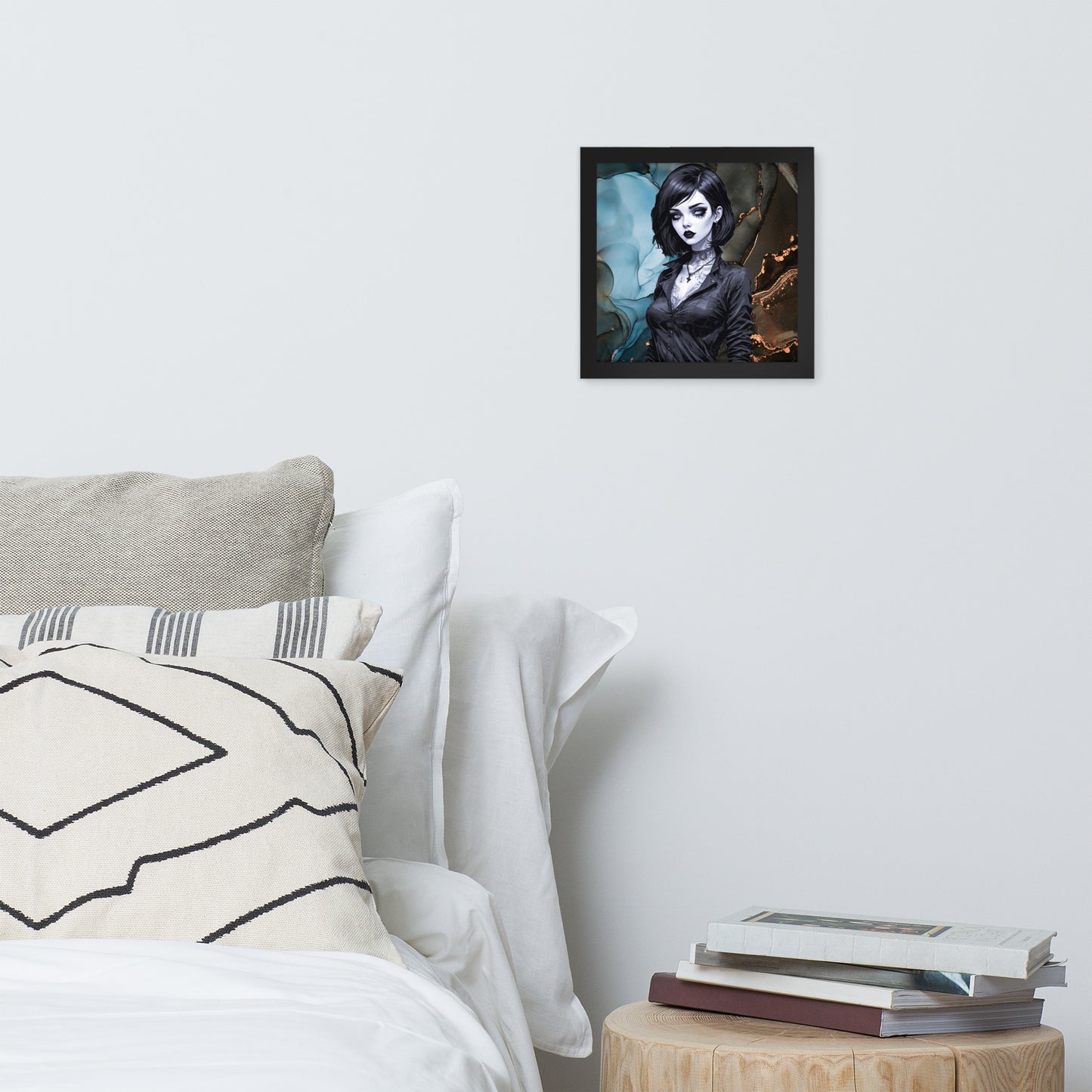BW Marble V27 Framed Poster