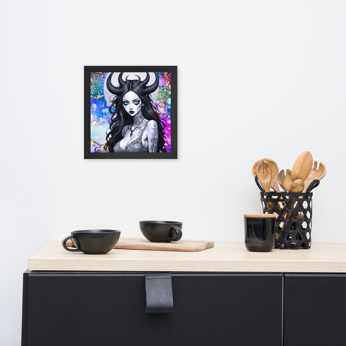 BW Marble V24 Framed Poster