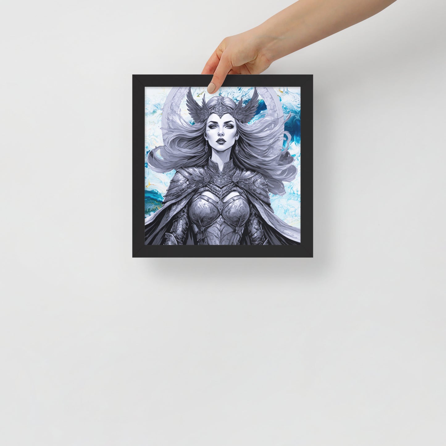 BW Marble V12 Framed Poster