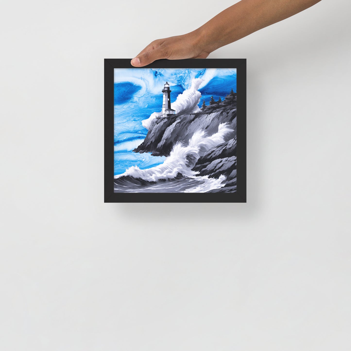 BW Marble V10 Framed Poster