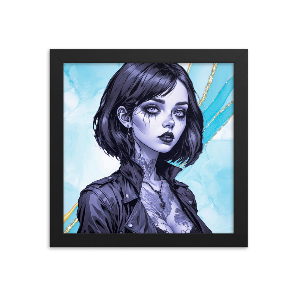 BW Marble V2 Framed Poster