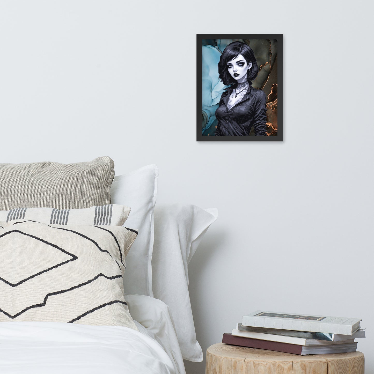 BW Marble V27 Framed Poster