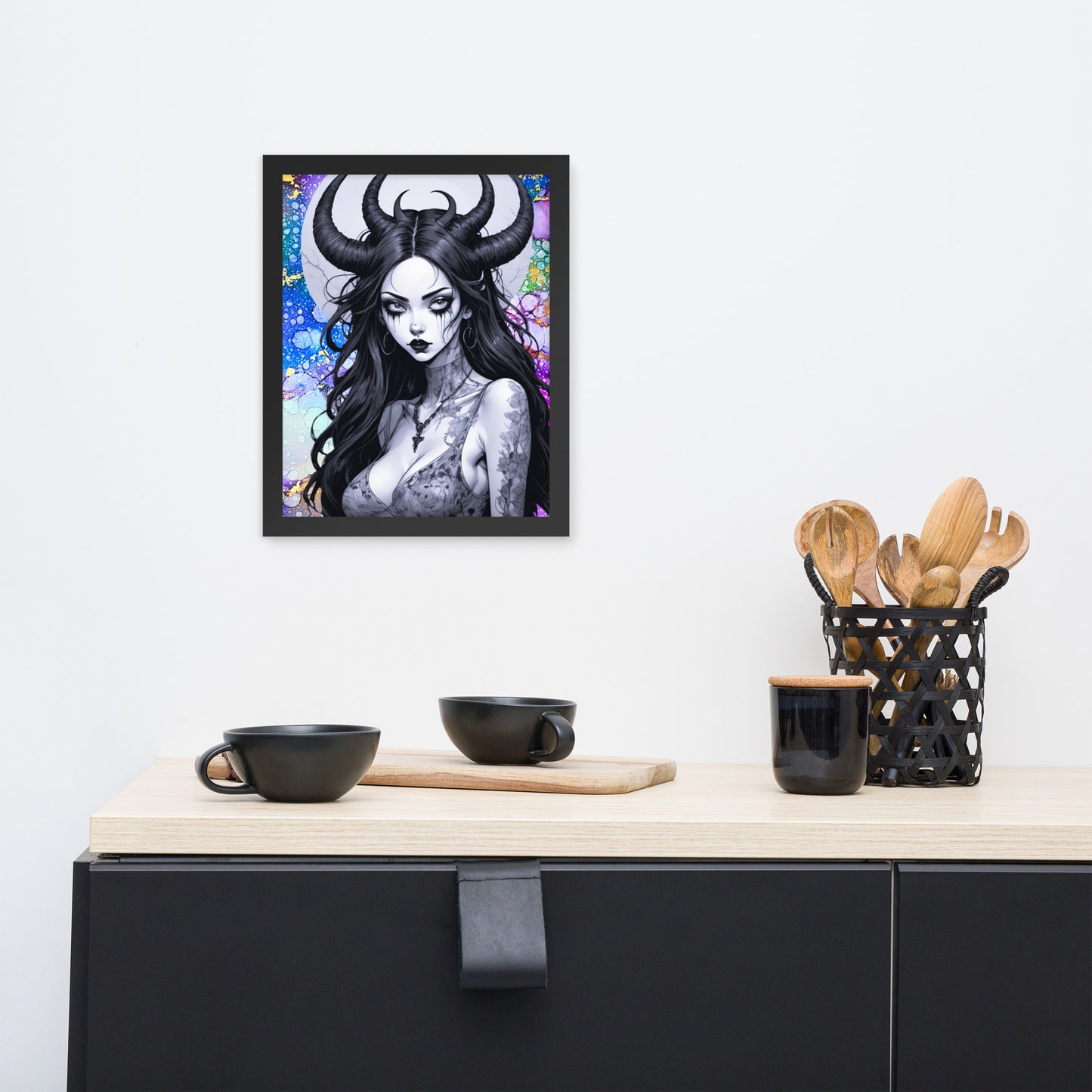 BW Marble V24 Framed Poster