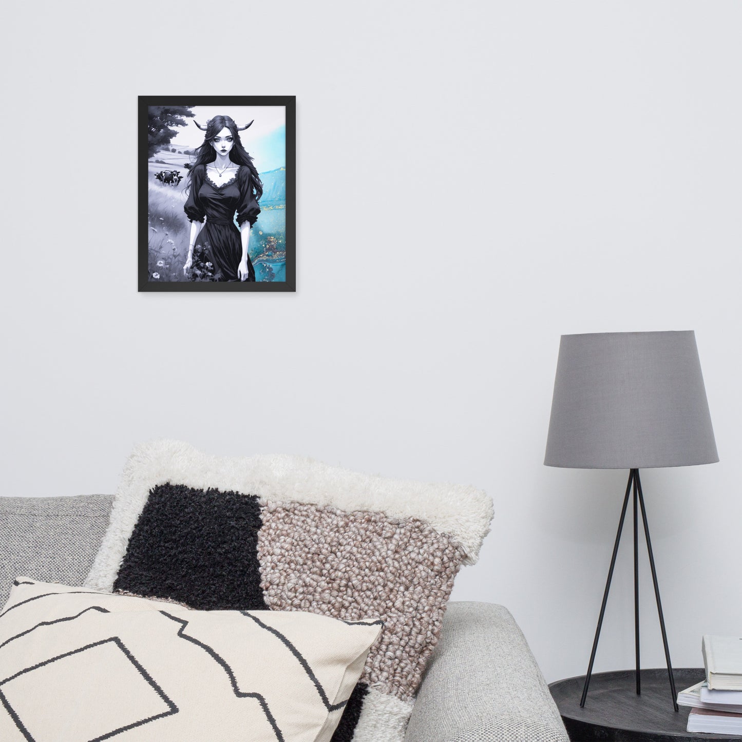 BW Marble V20 Framed Poster