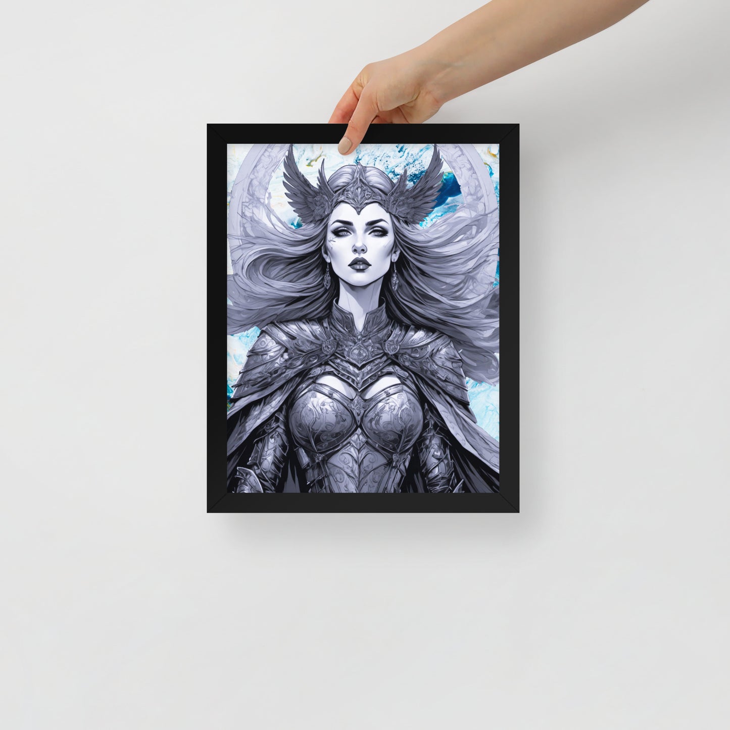 BW Marble V12 Framed Poster