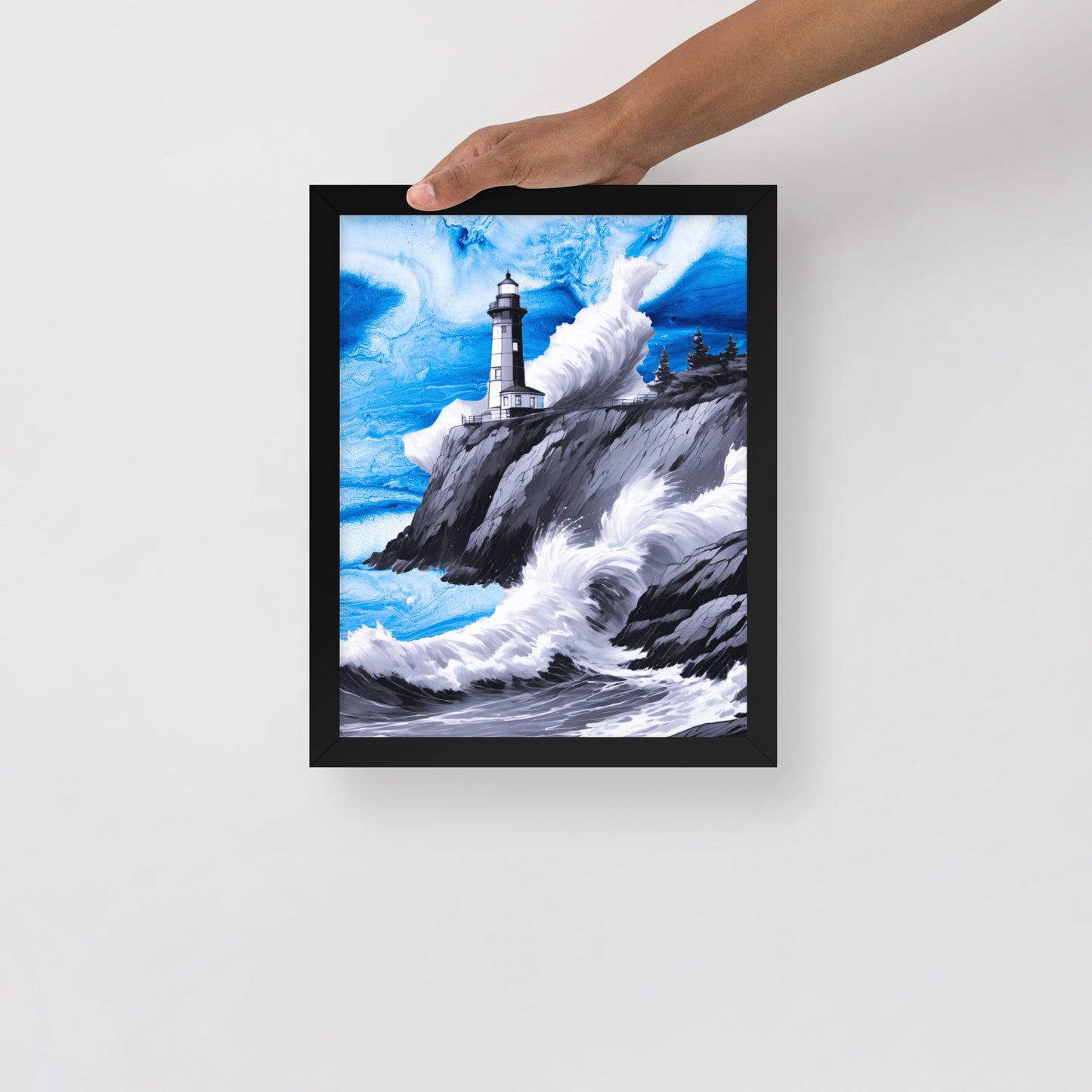 BW Marble V10 Framed Poster