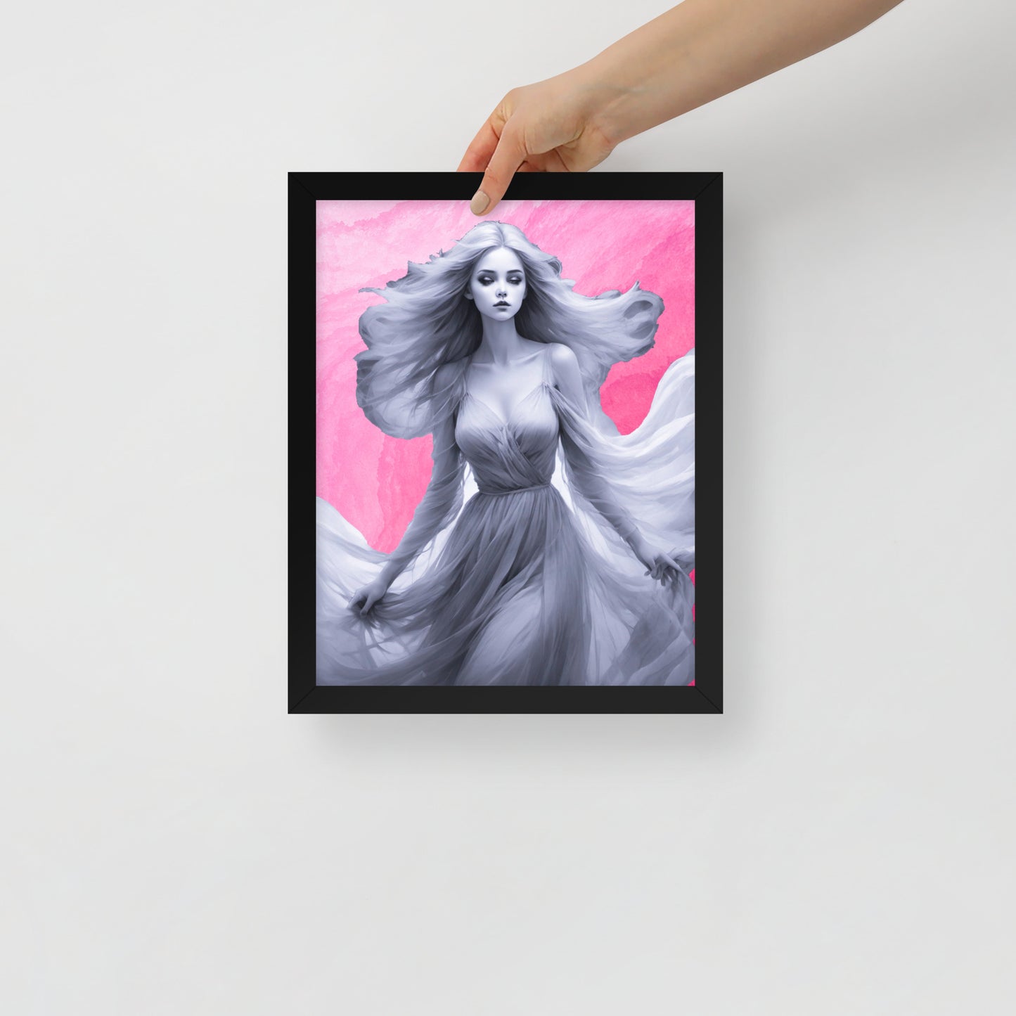 BW Marble V8 Framed Poster