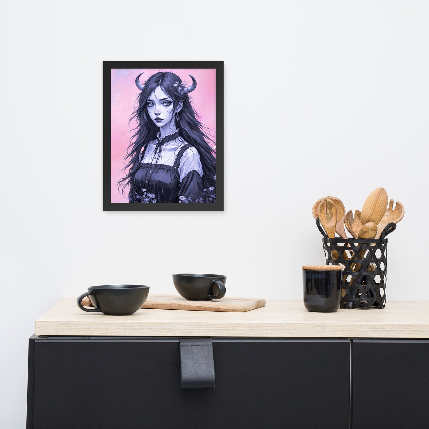BW Marble V7 Framed Poster