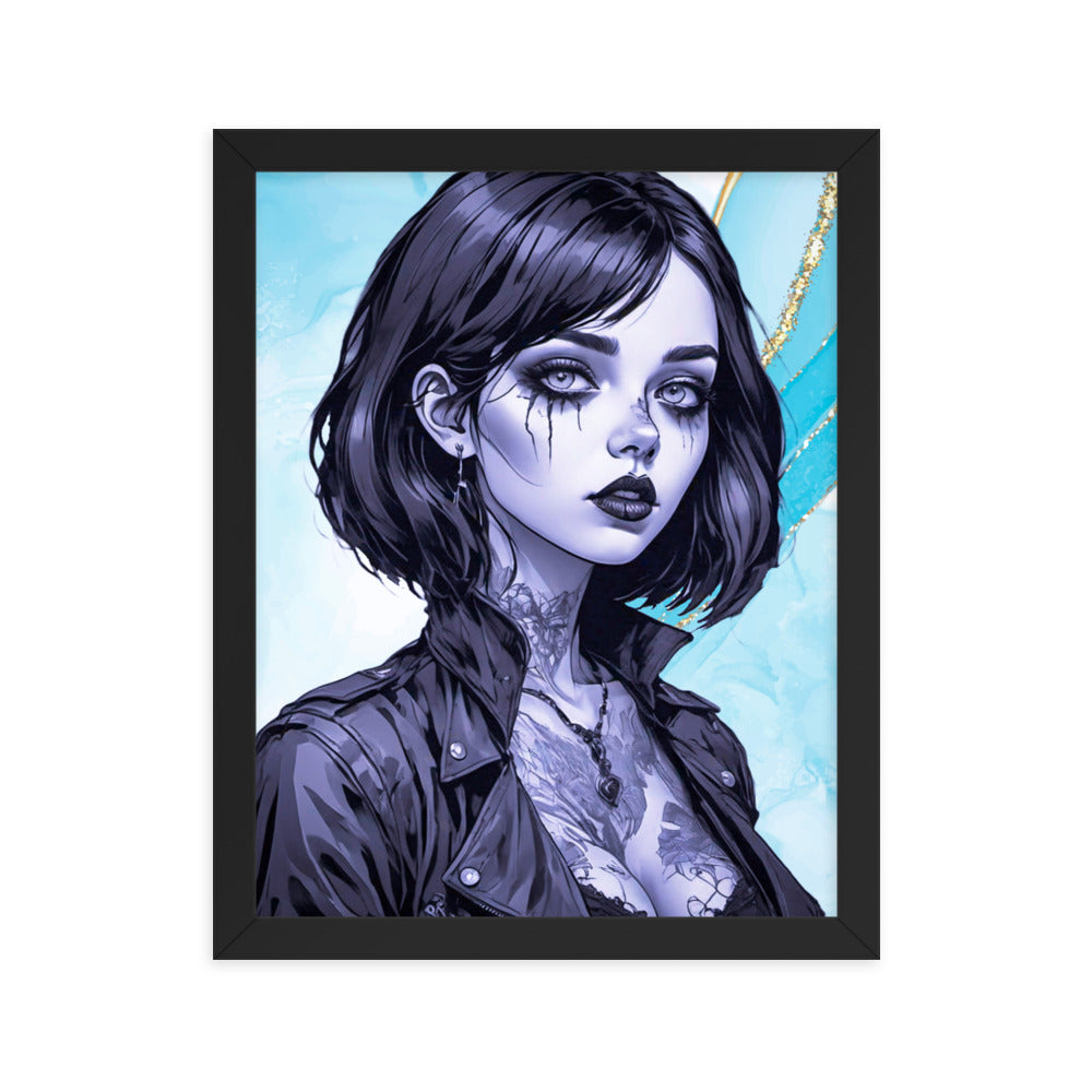 BW Marble V2 Framed Poster