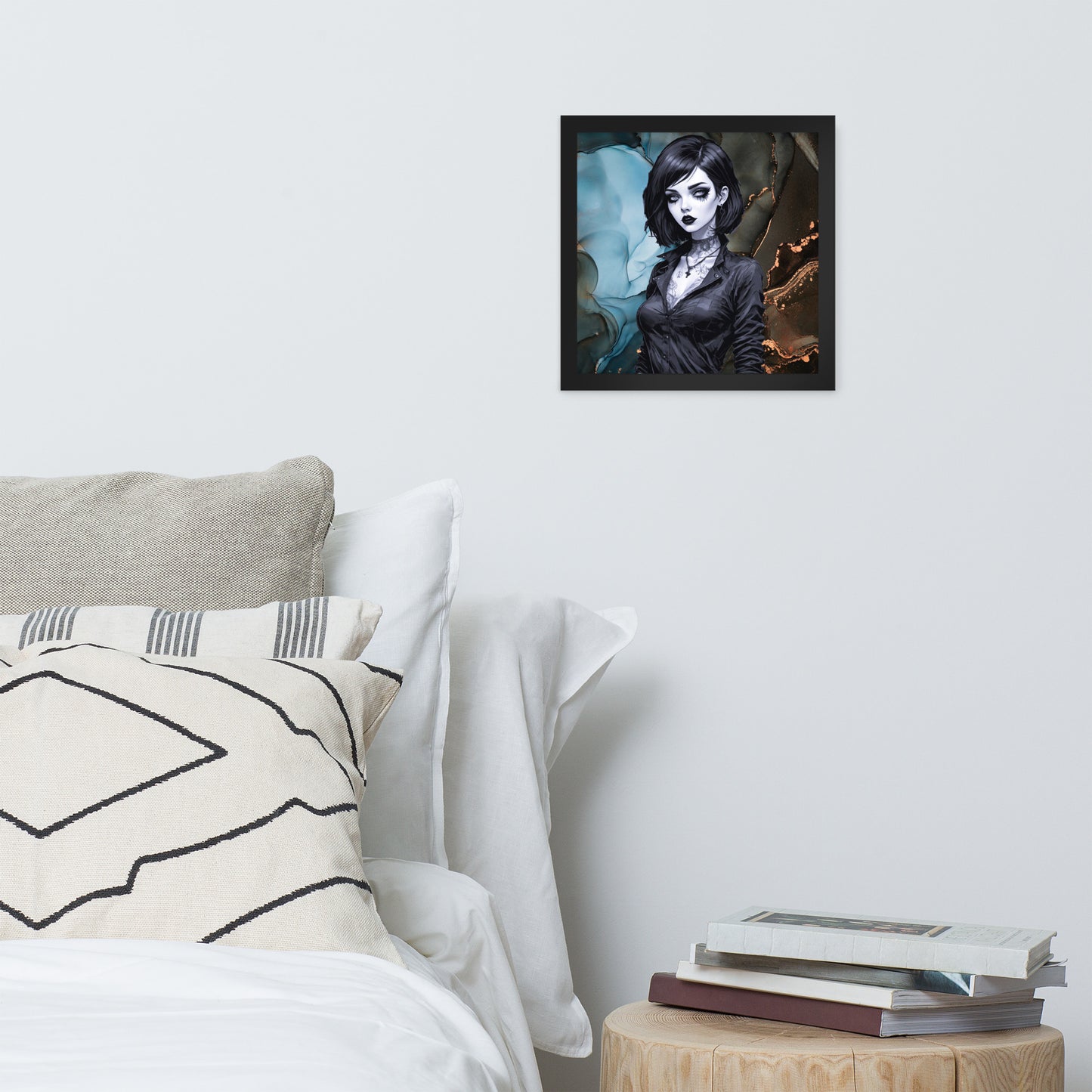 BW Marble V27 Framed Poster