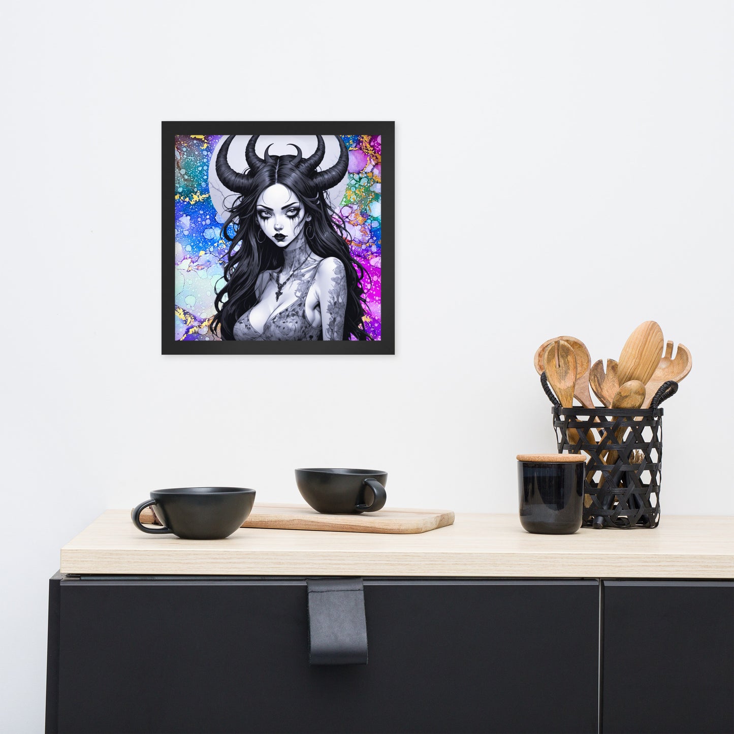 BW Marble V24 Framed Poster