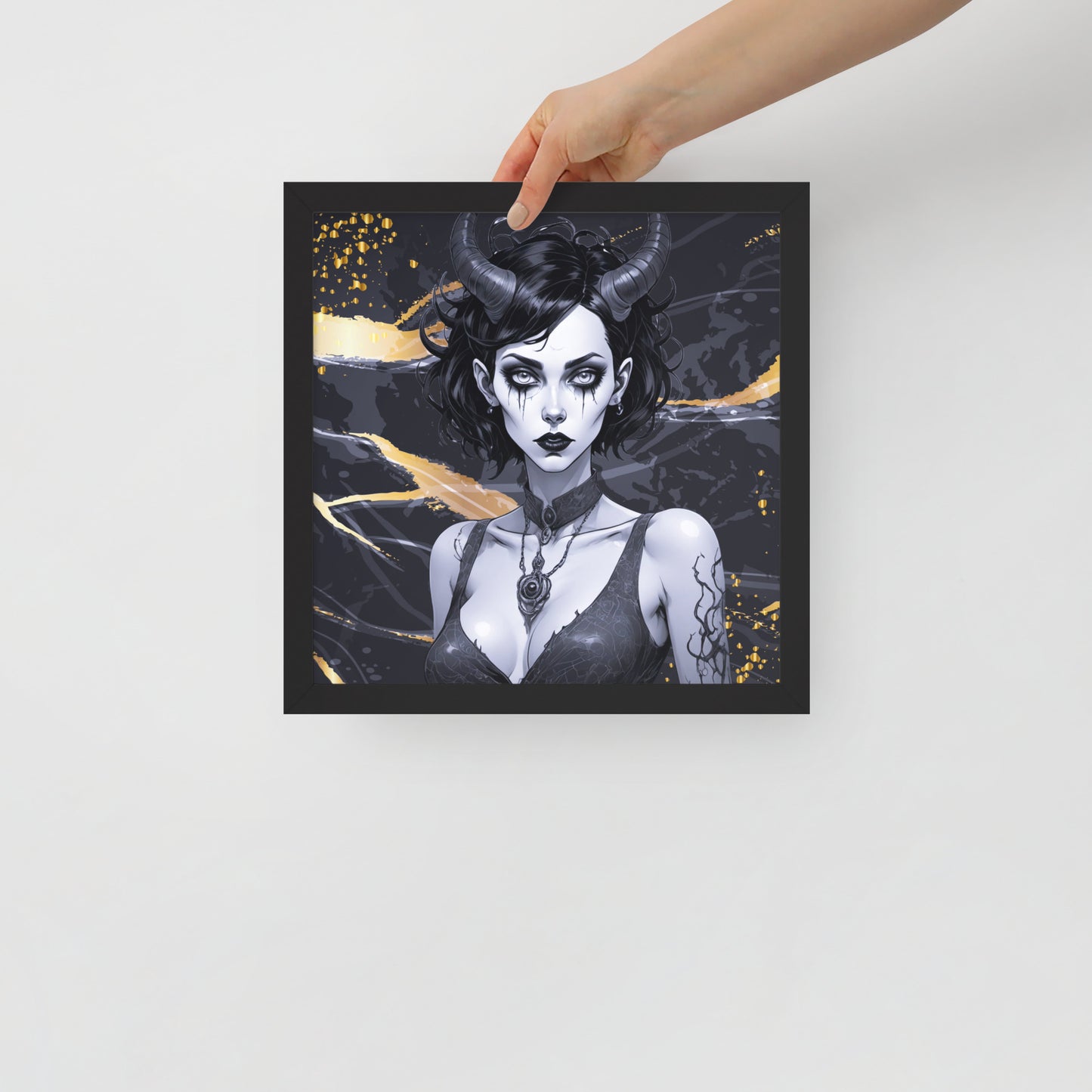 BW Marble V9 Framed Poster