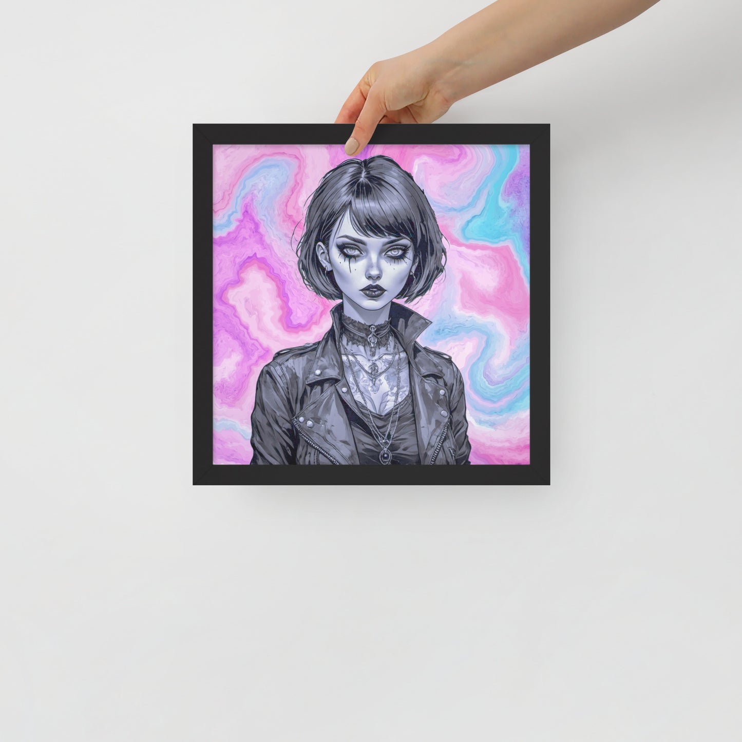 BW Marble V3 Framed Poster