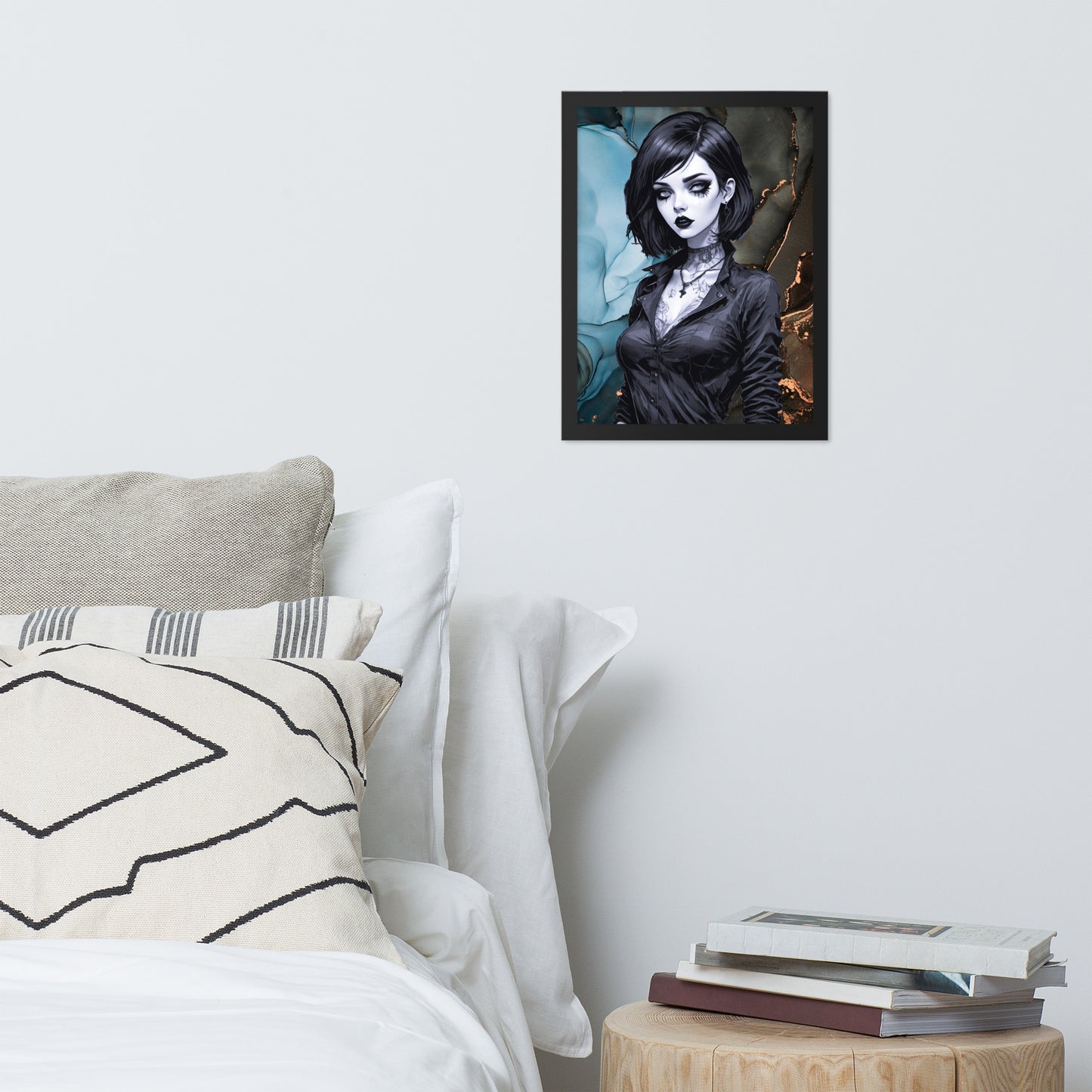 BW Marble V27 Framed Poster