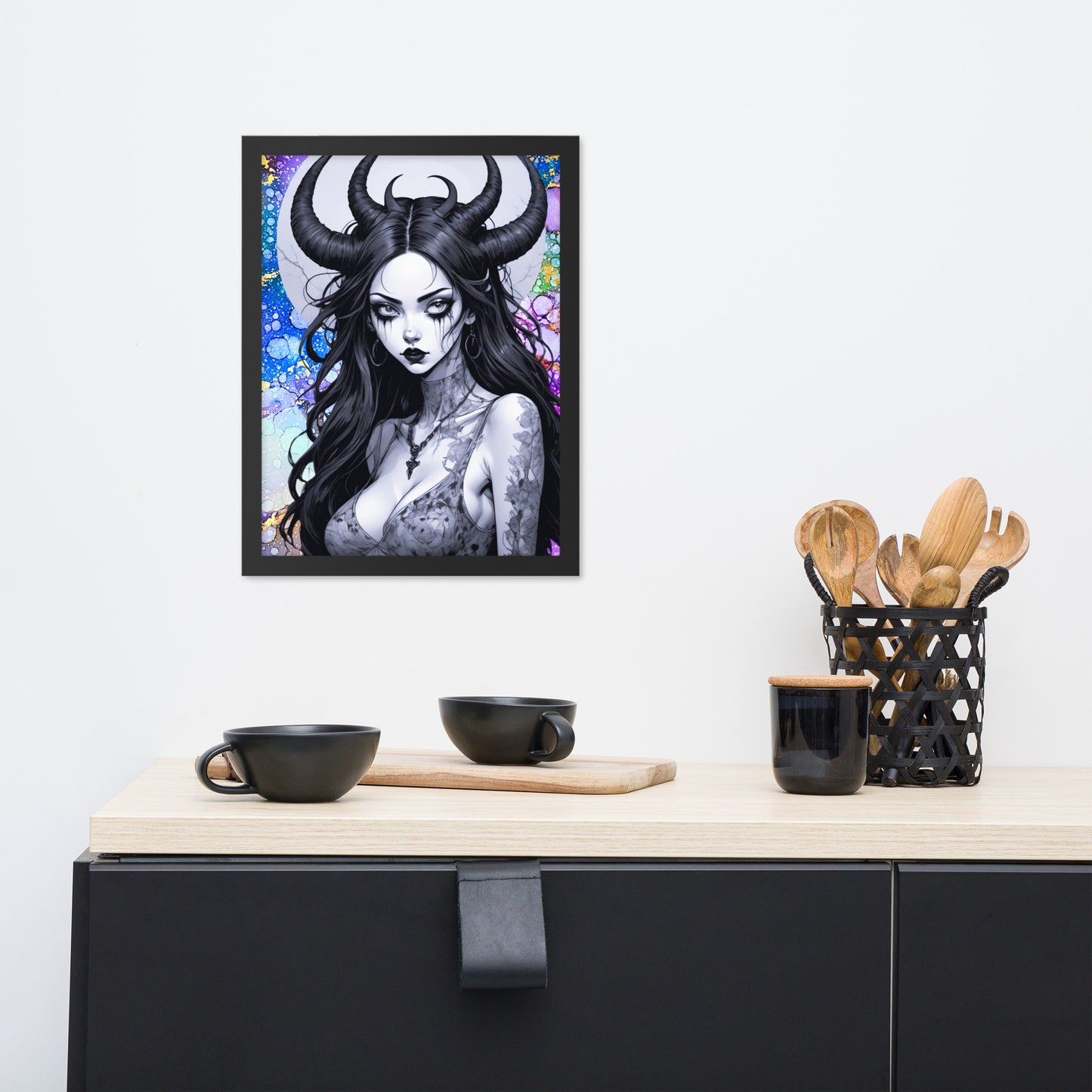 BW Marble V24 Framed Poster