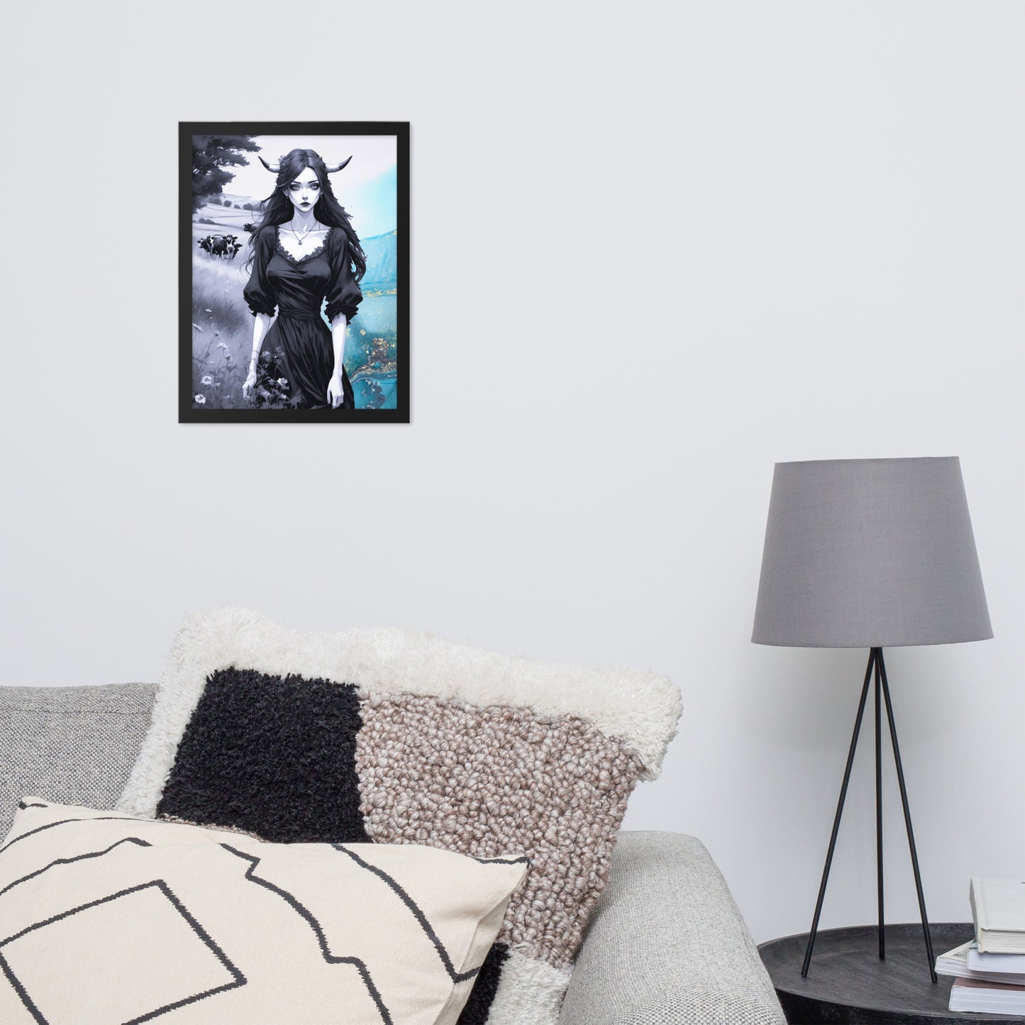 BW Marble V20 Framed Poster