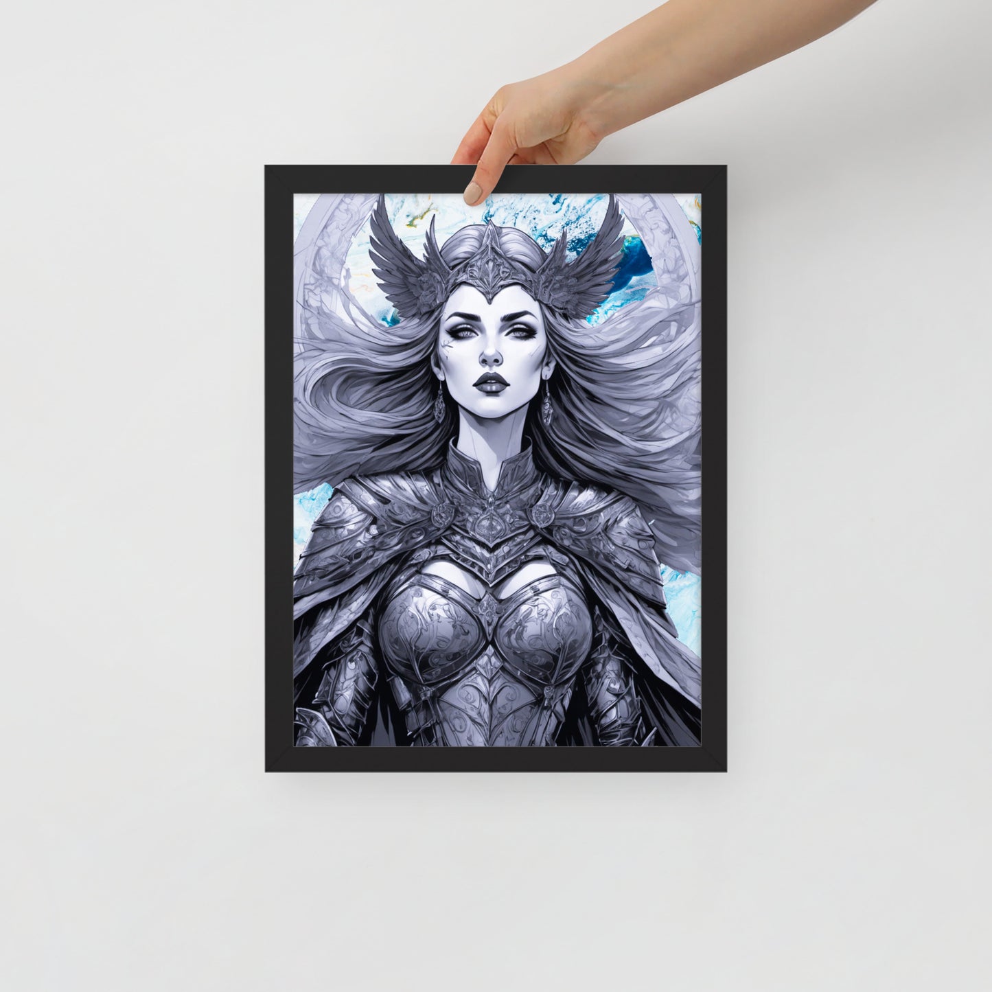BW Marble V12 Framed Poster