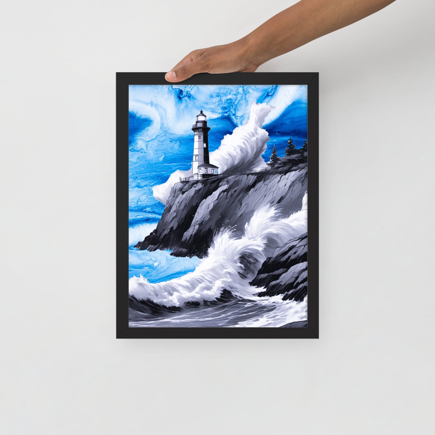 BW Marble V10 Framed Poster