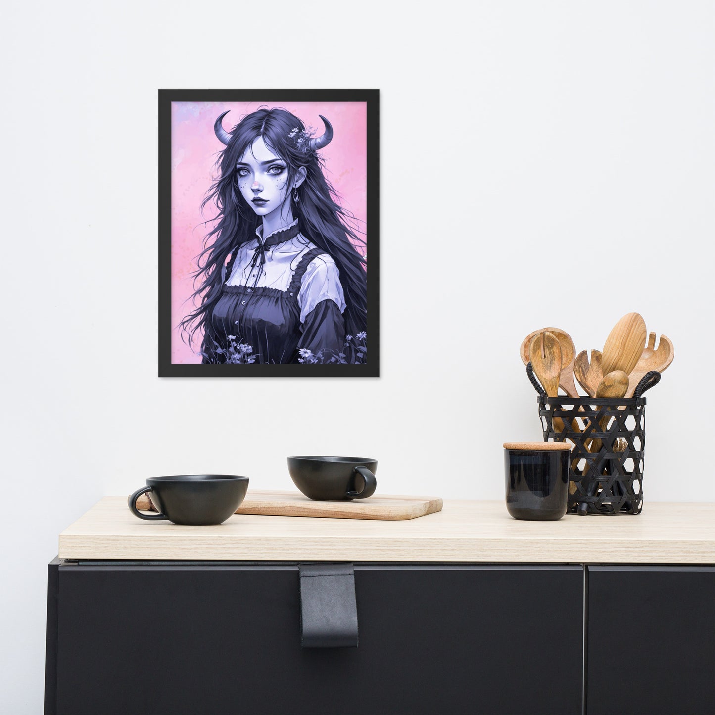 BW Marble V7 Framed Poster
