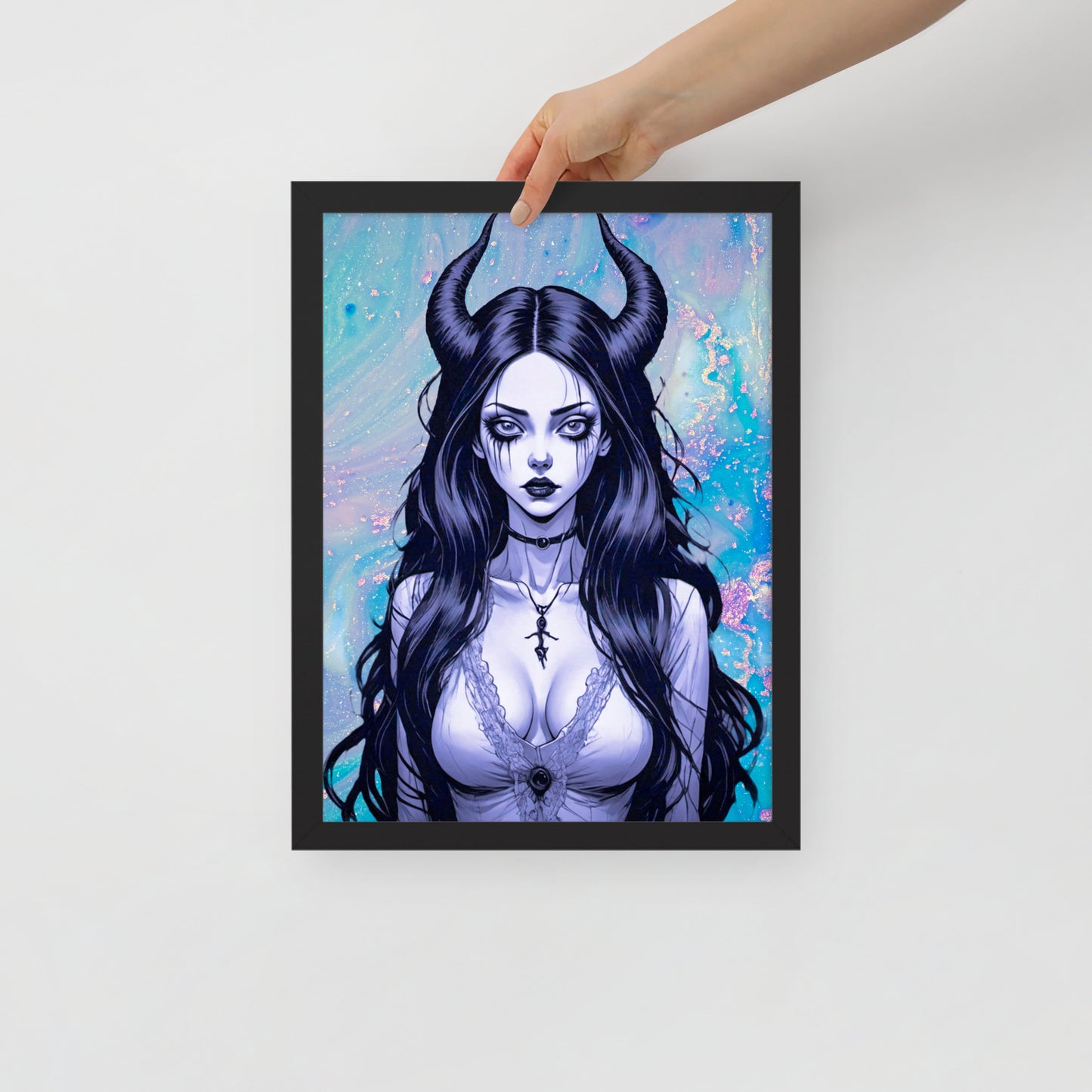 BW Marble V4 Framed Poster