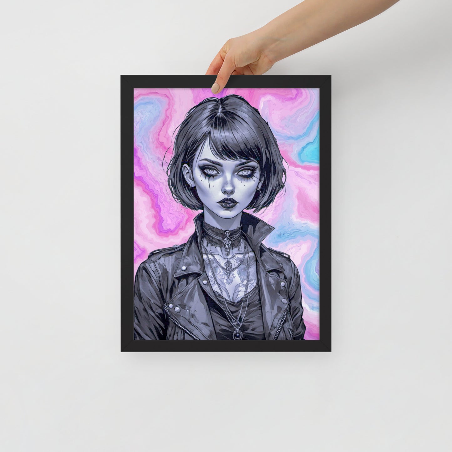 BW Marble V3 Framed Poster