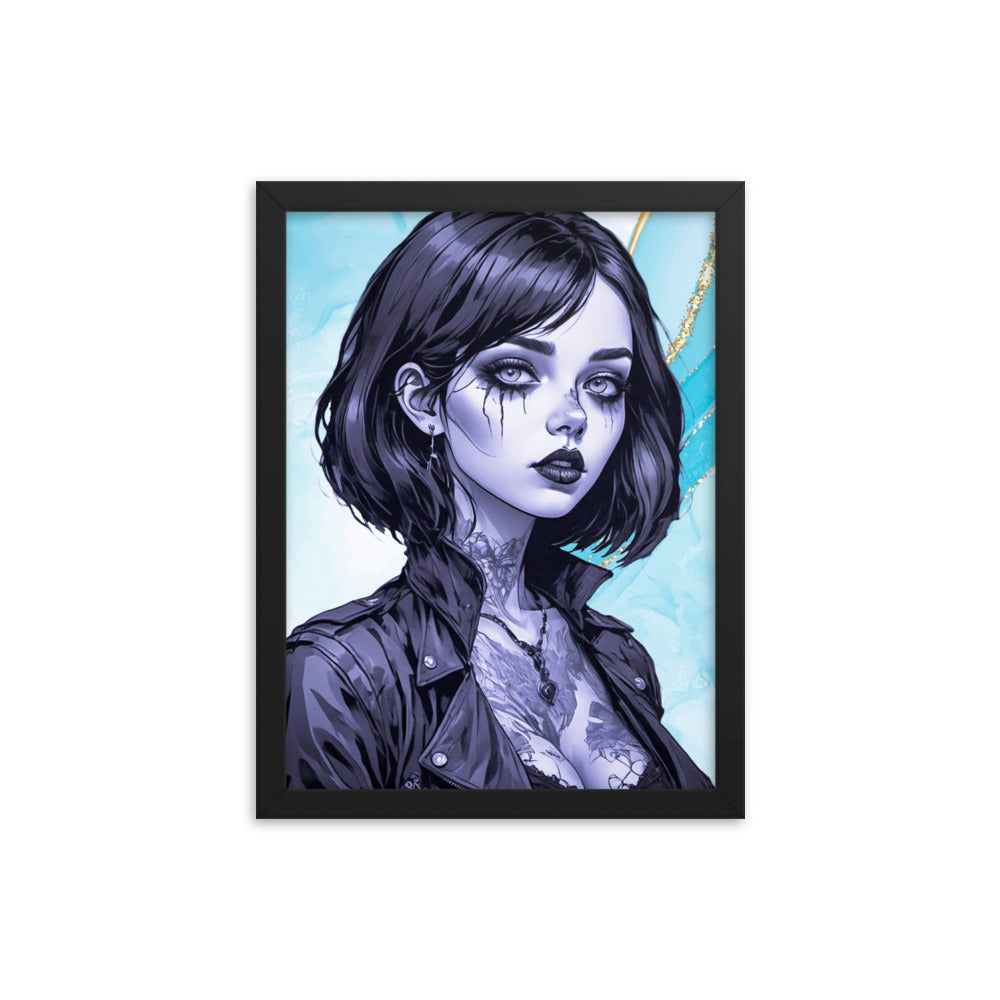 BW Marble V2 Framed Poster