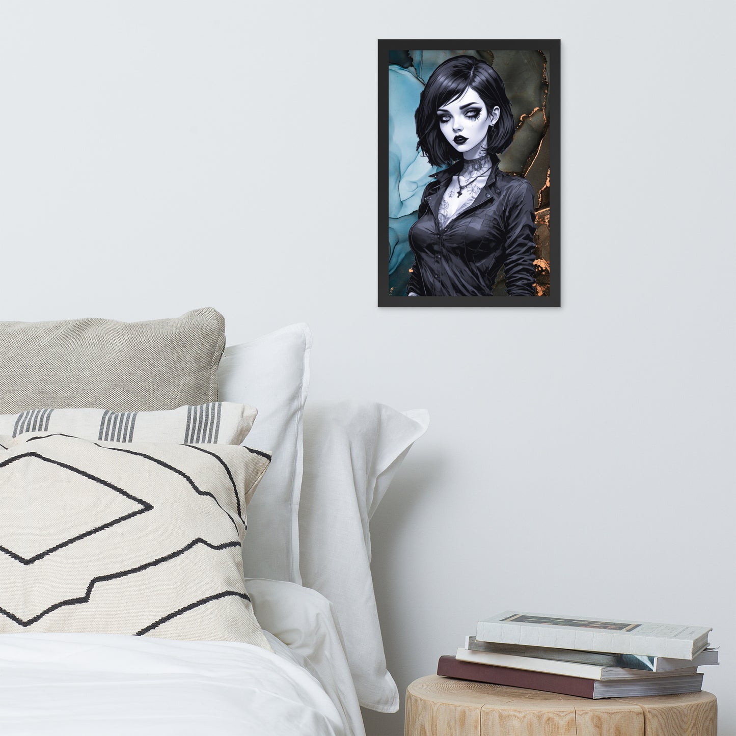 BW Marble V27 Framed Poster