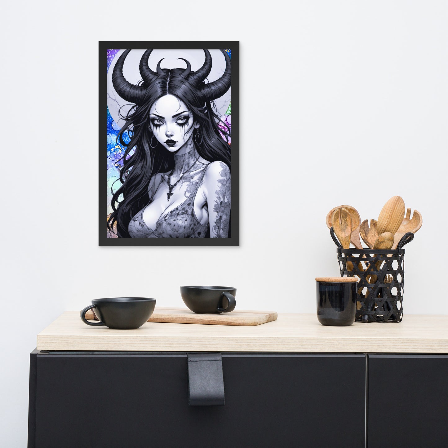 BW Marble V24 Framed Poster