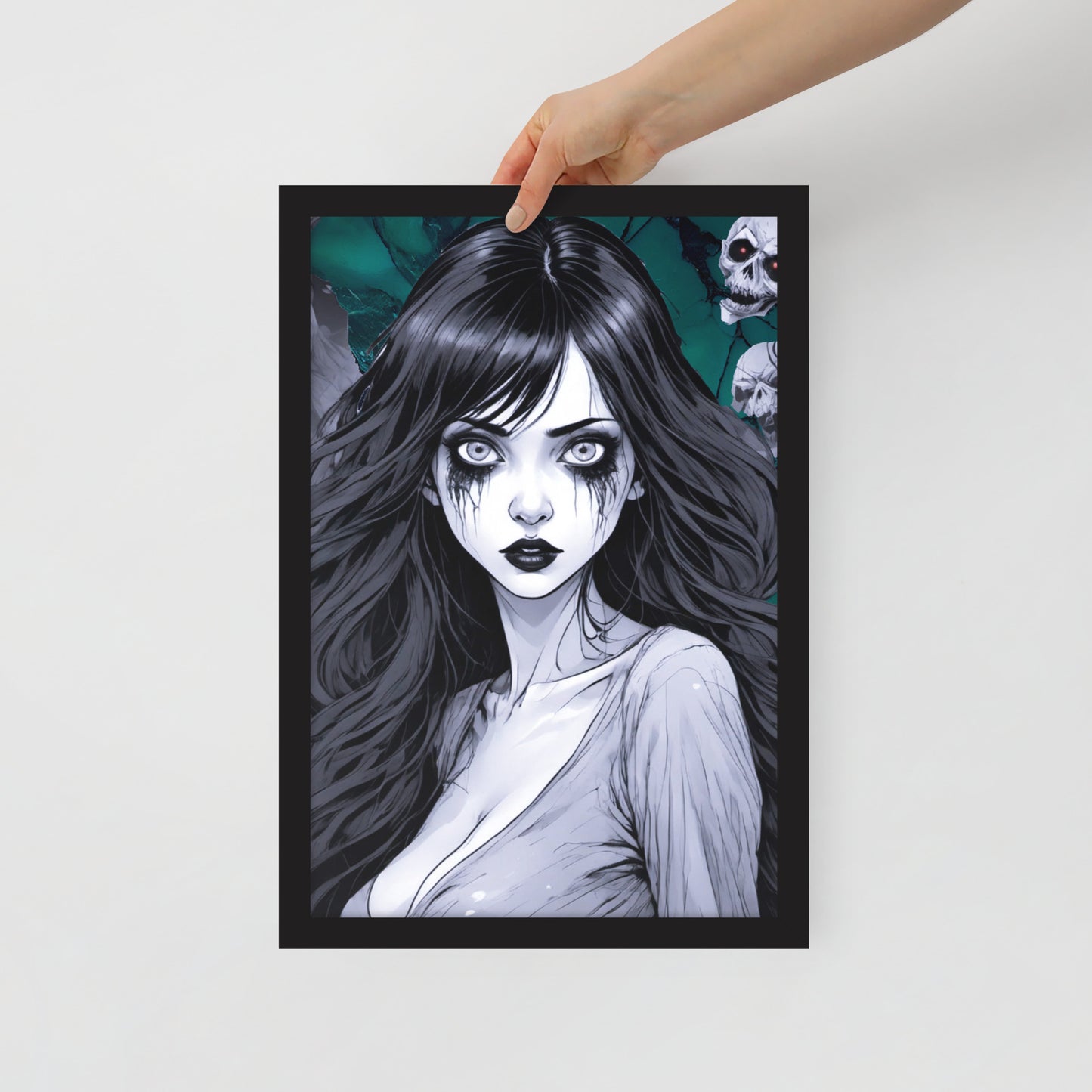 BW Marble V11 Framed Poster