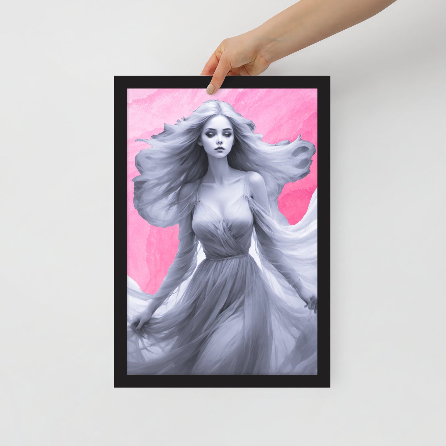BW Marble V8 Framed Poster