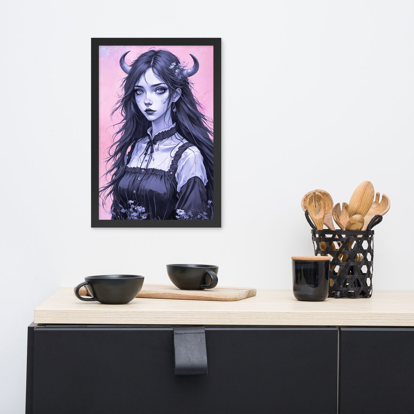 BW Marble V7 Framed Poster