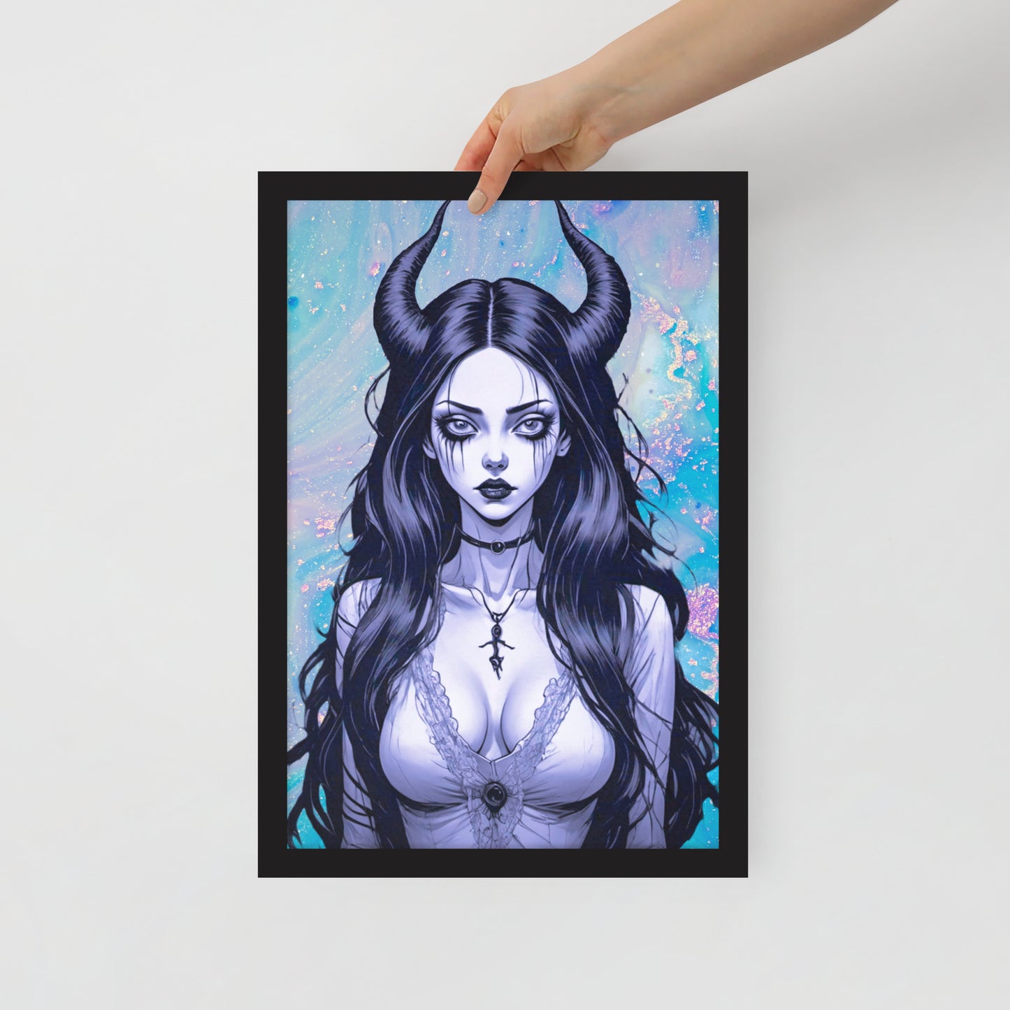 BW Marble V4 Framed Poster