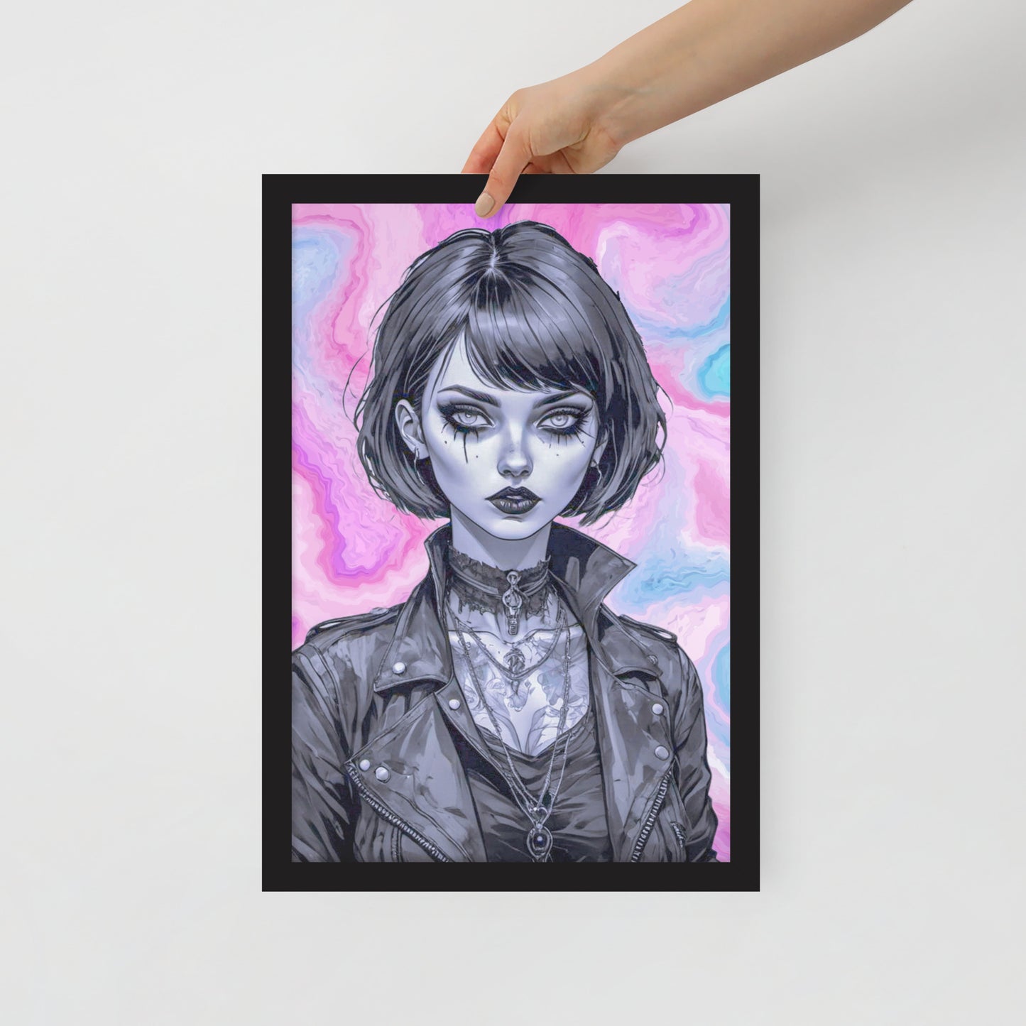 BW Marble V3 Framed Poster