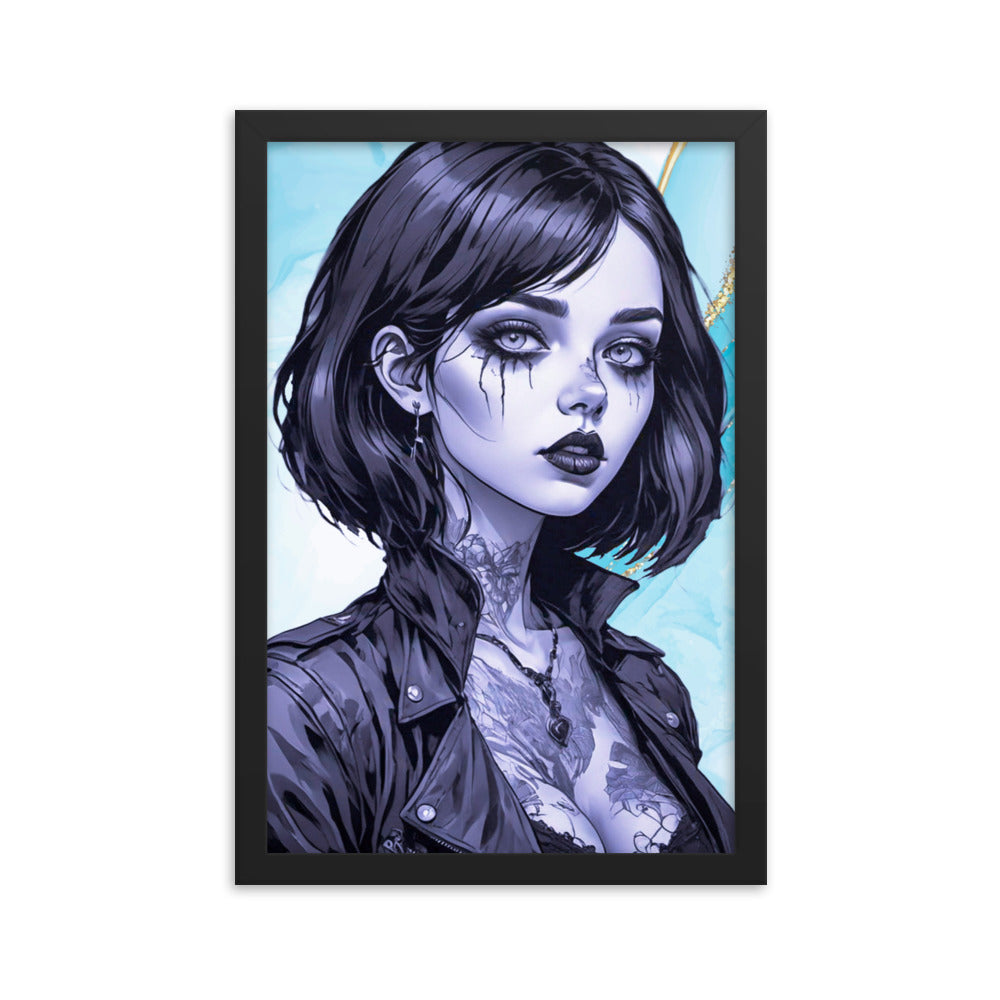 BW Marble V2 Framed Poster