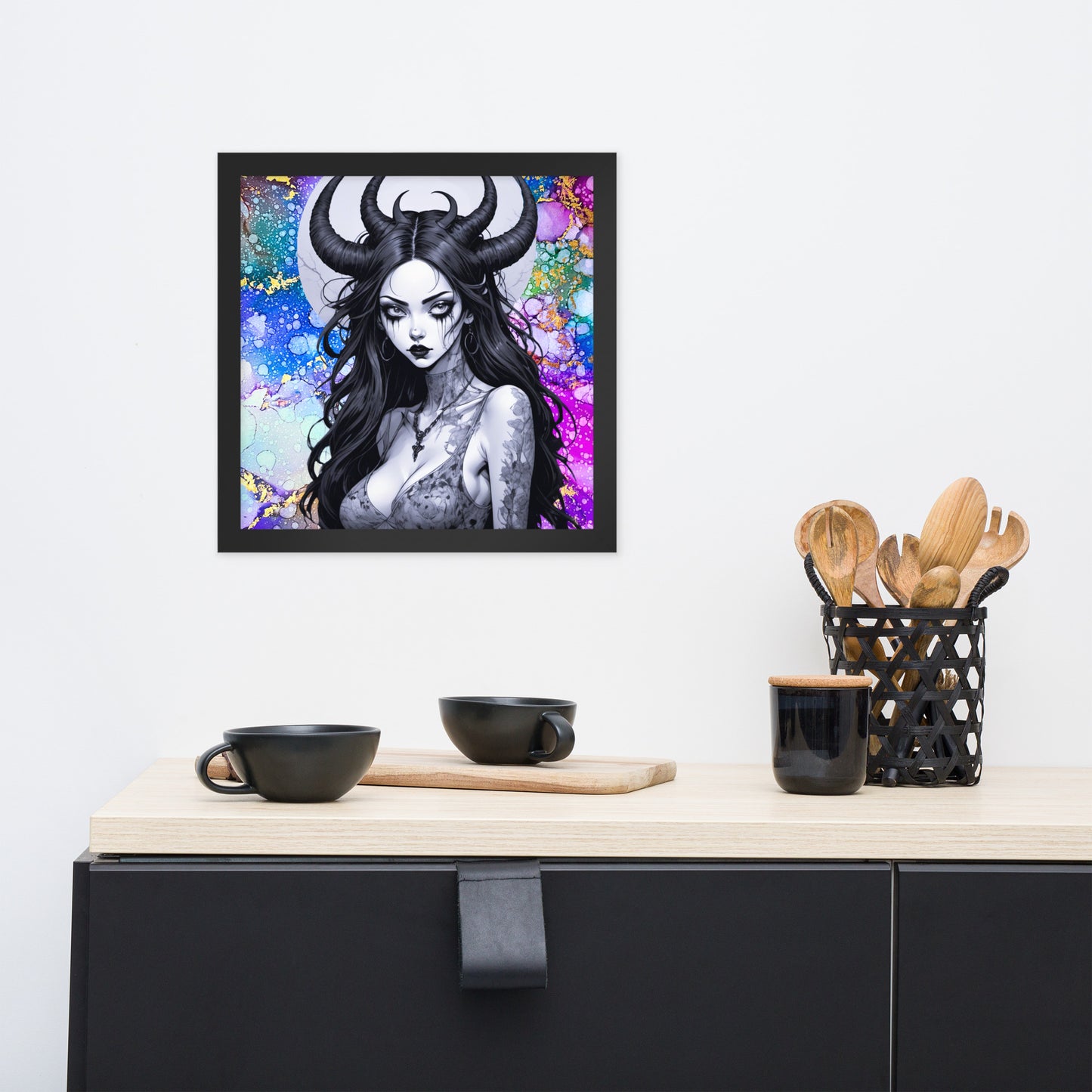 BW Marble V24 Framed Poster