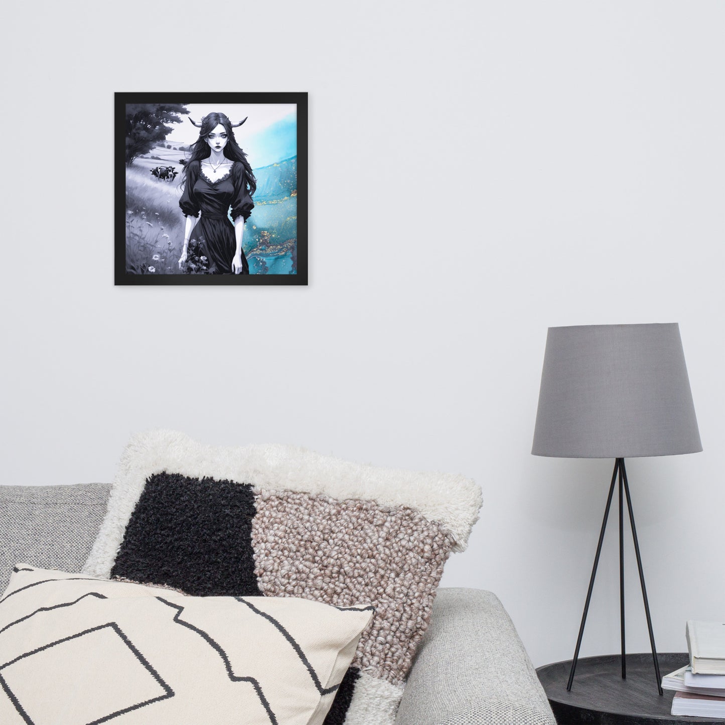 BW Marble V20 Framed Poster