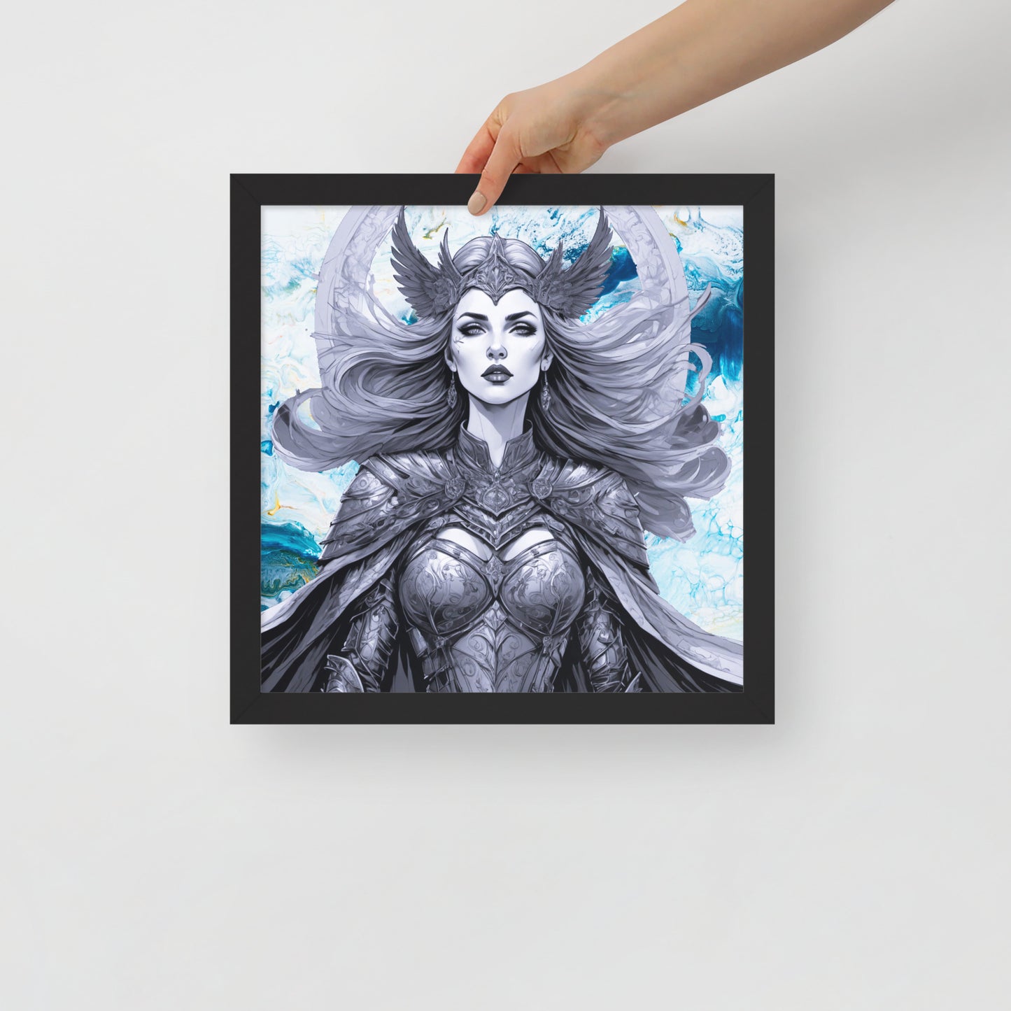 BW Marble V12 Framed Poster