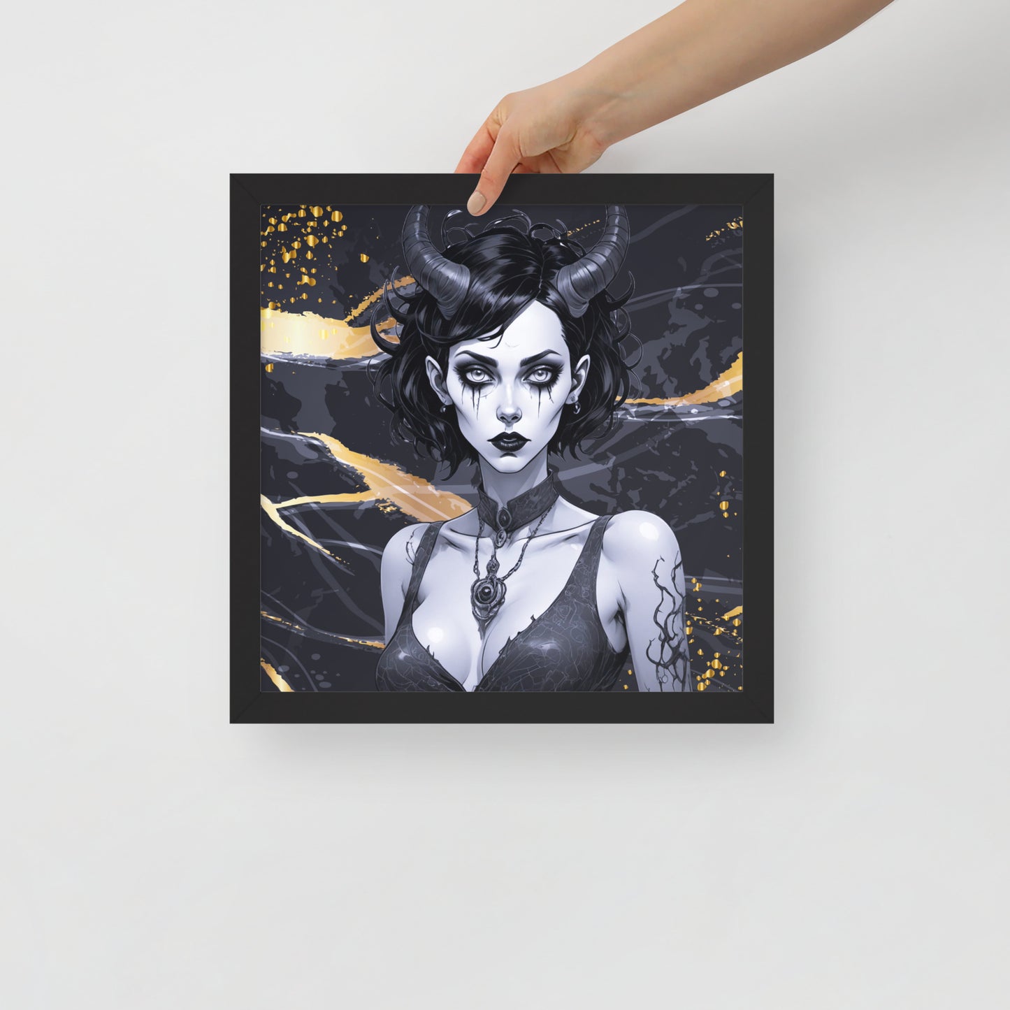 BW Marble V9 Framed Poster