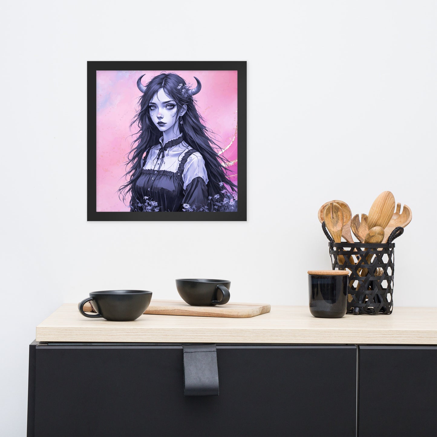 BW Marble V7 Framed Poster