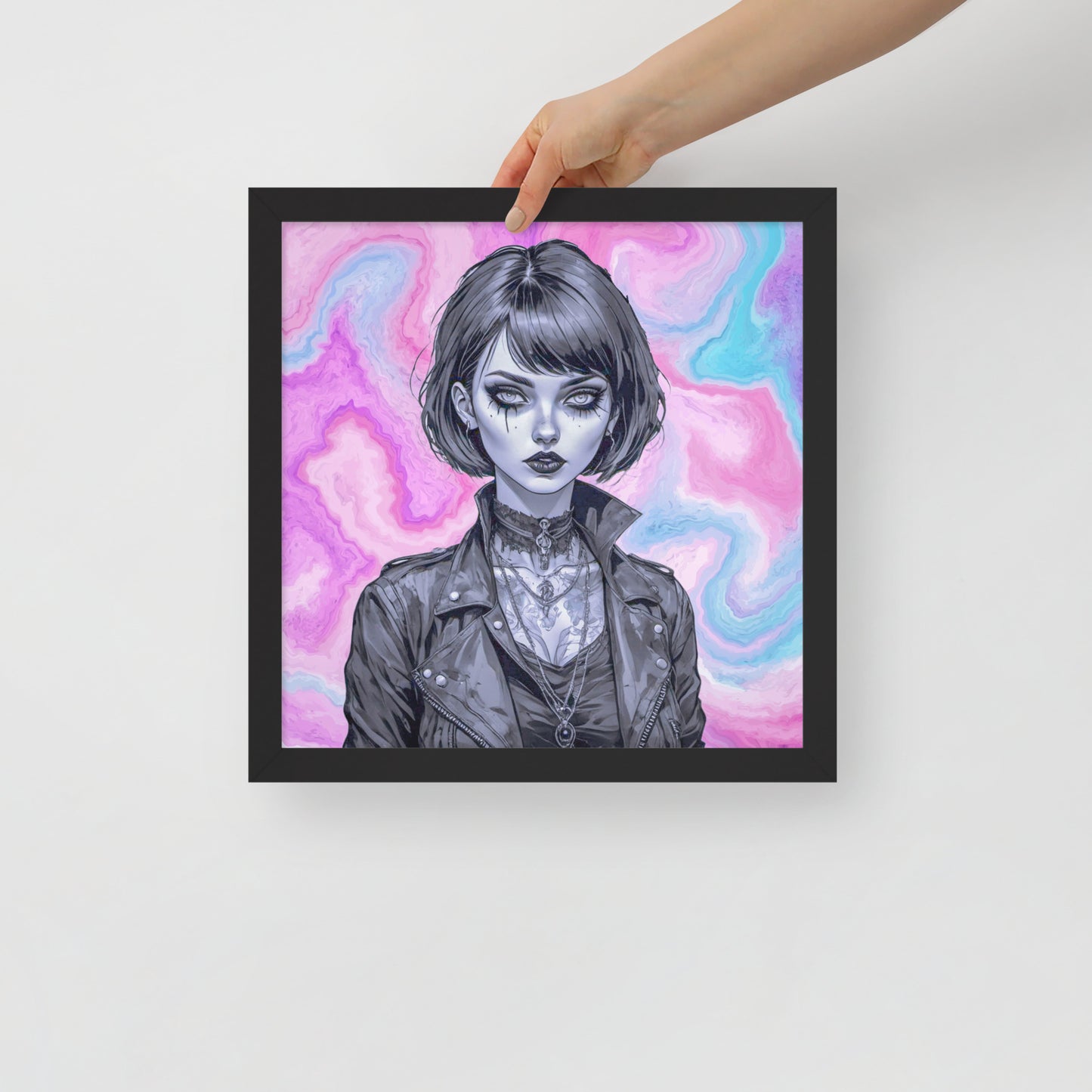 BW Marble V3 Framed Poster