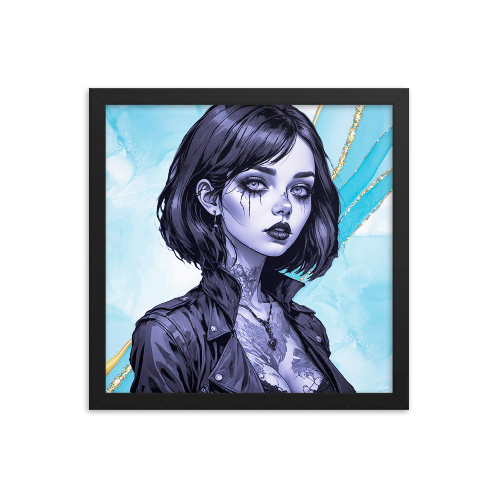 BW Marble V2 Framed Poster