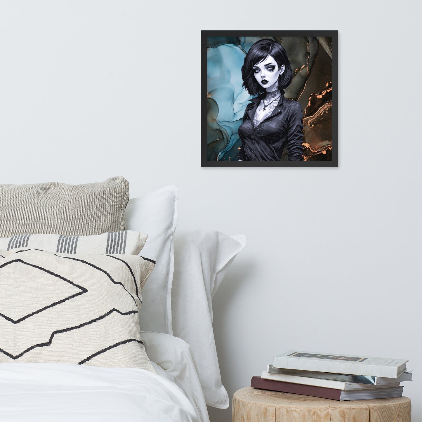 BW Marble V27 Framed Poster