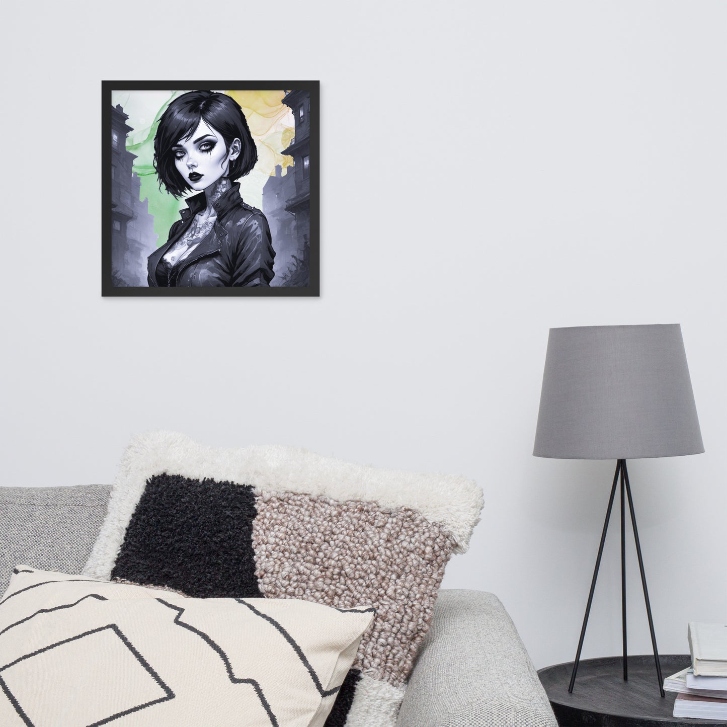 BW Marble V26 Framed Poster