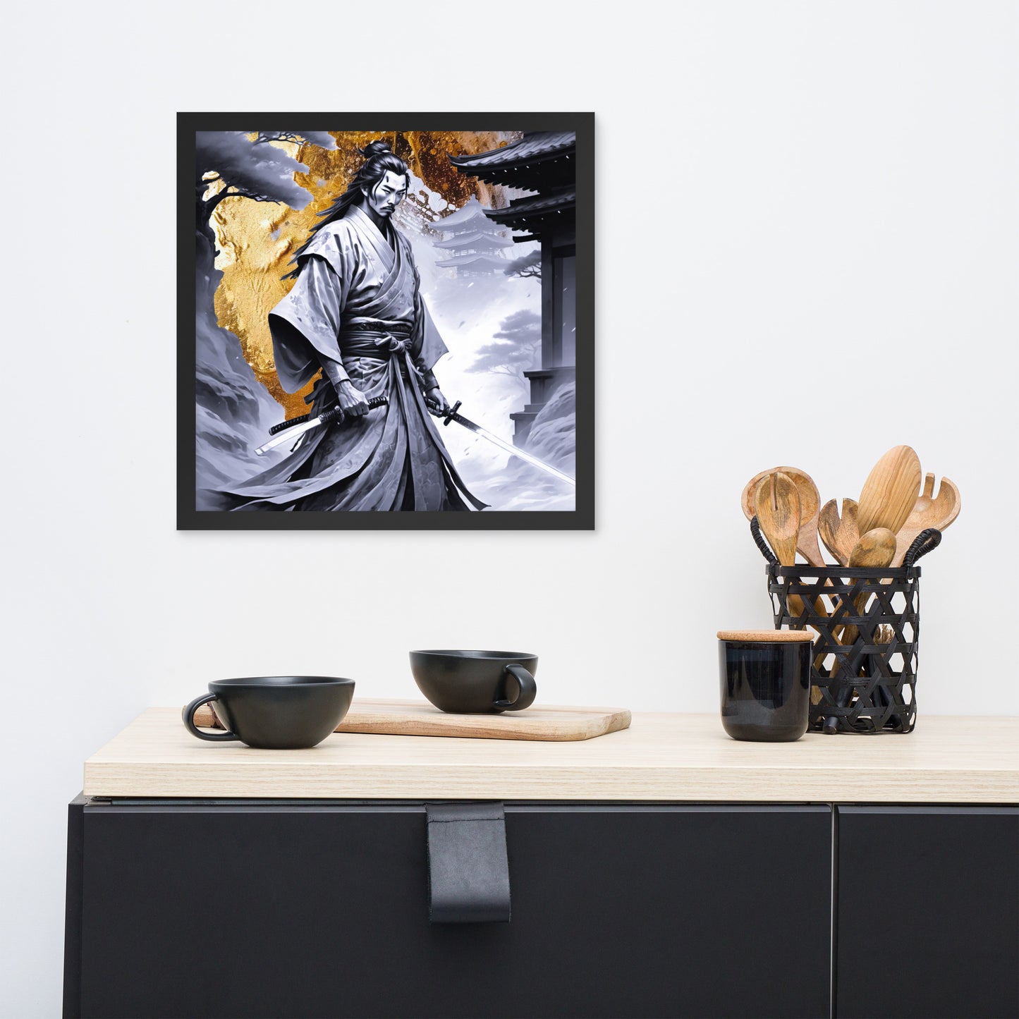 BW Marble V25 Framed Poster