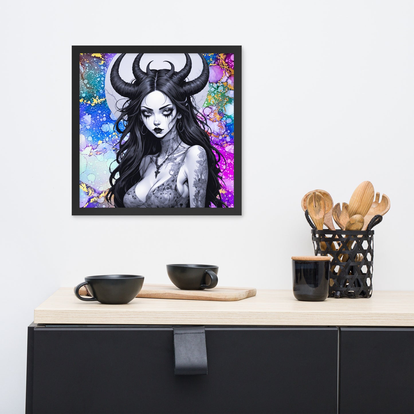 BW Marble V24 Framed Poster