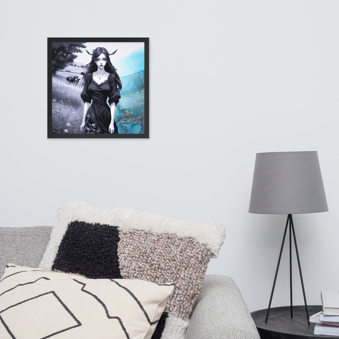 BW Marble V20 Framed Poster