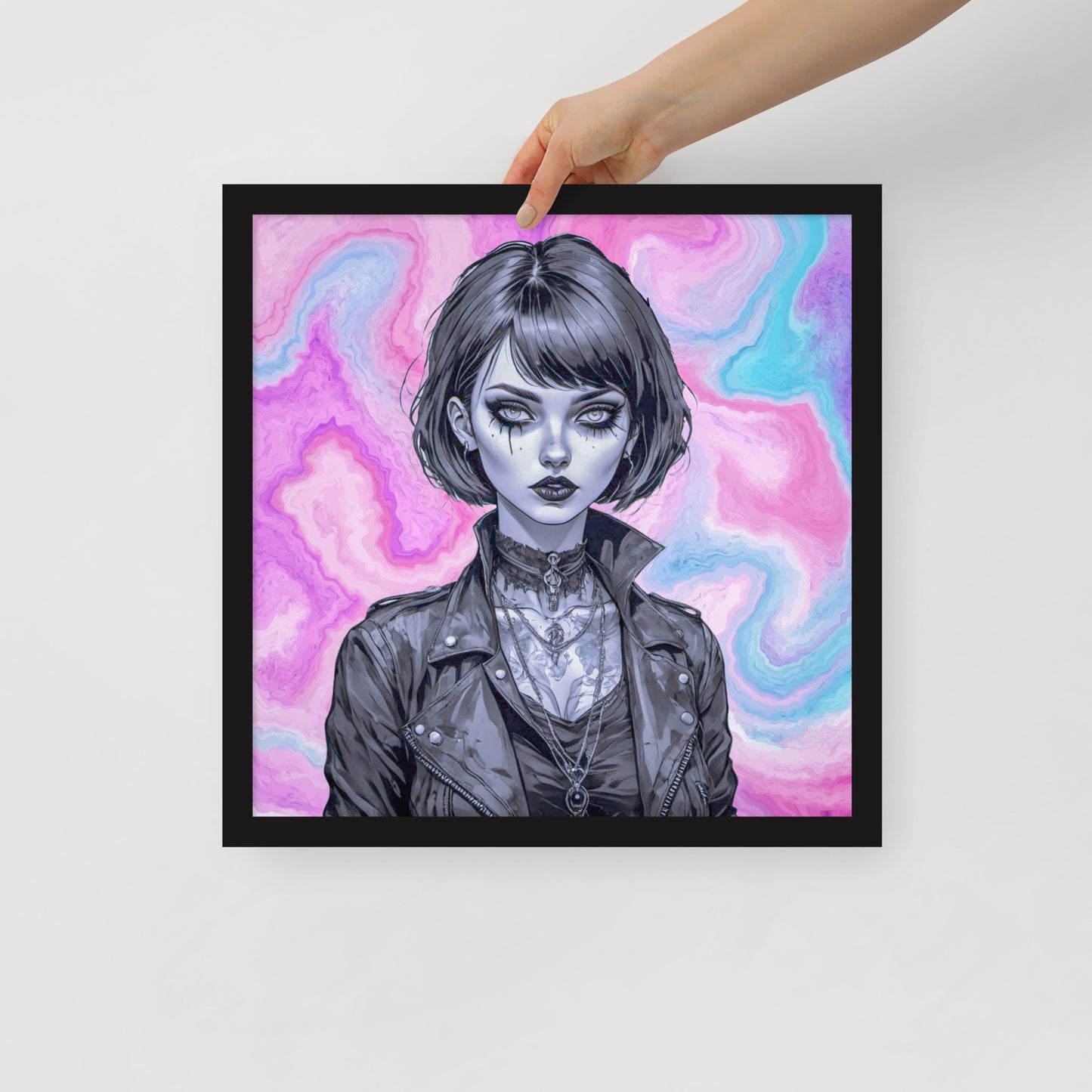 BW Marble V3 Framed Poster