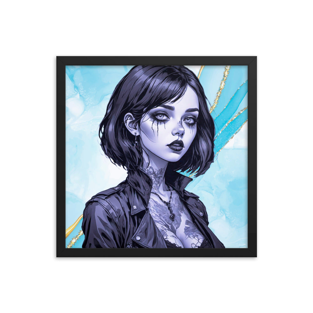 BW Marble V2 Framed Poster