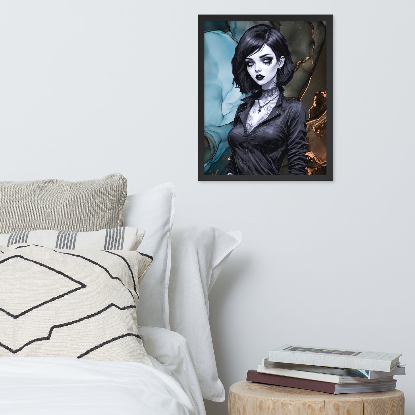 BW Marble V27 Framed Poster