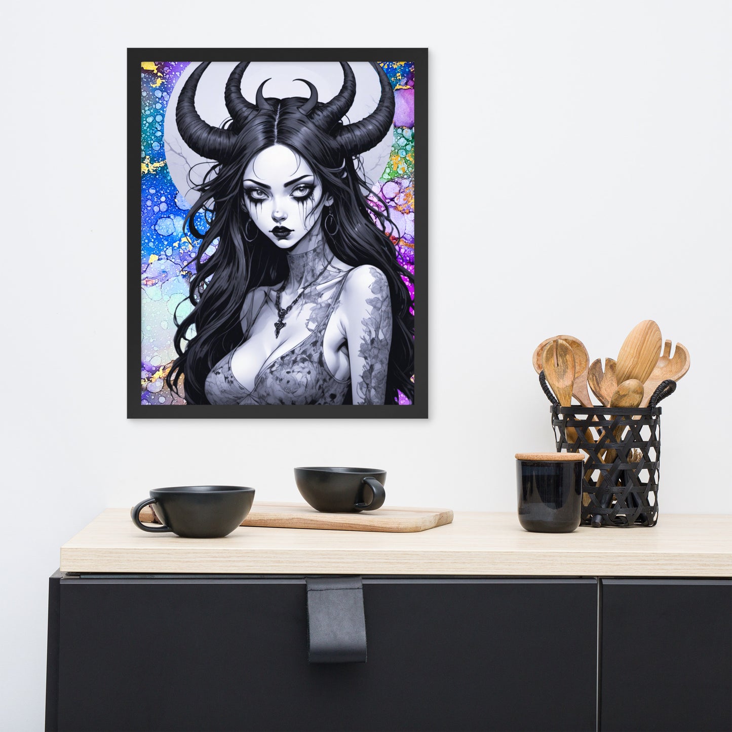 BW Marble V24 Framed Poster